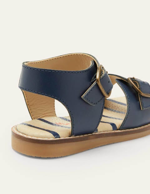 BULGOBIS | Navy Blue Calf Leather Sandals | Manolo Blahnik