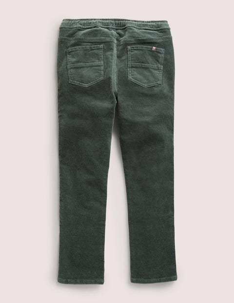 Relaxed Slim Pull-on Pants - Pottery Green Cord | Boden US