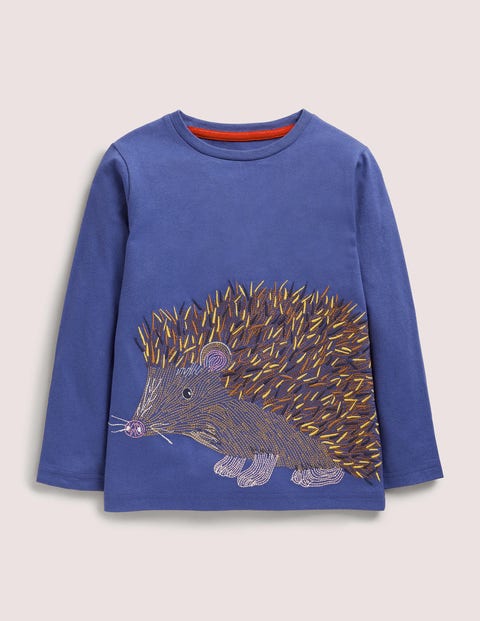 T-shirt à super surpiqûres Garçon Boden, BLU