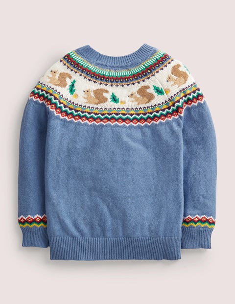 Blue Squirrel Fair Isle Sweater 