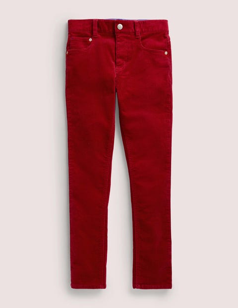 Jean slim en velours côtelé stretch Garçon Boden, RED