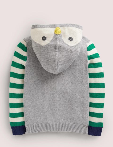 Penguin Novelty Hoodie - Grey Marl 
