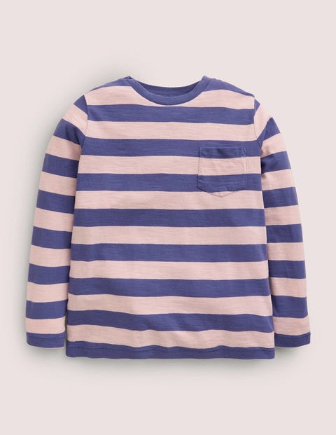 Long-sleeved Washed T-shirt Pink Girls Boden