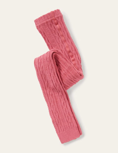 Cable Footless Tights - Autumn Rose Pink | Boden UK