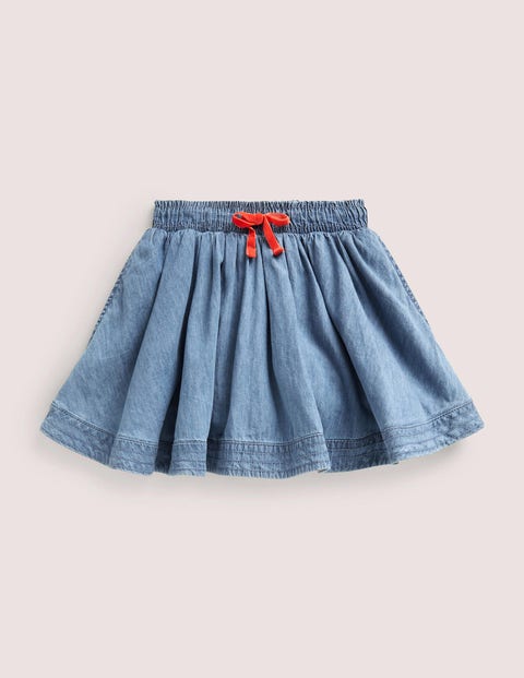 Woven Twirly Skirt - Light Vintage Denim | Boden UK