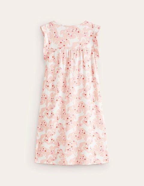 Printed Nightgown - Boto Pink Unicorn Floral | Boden US