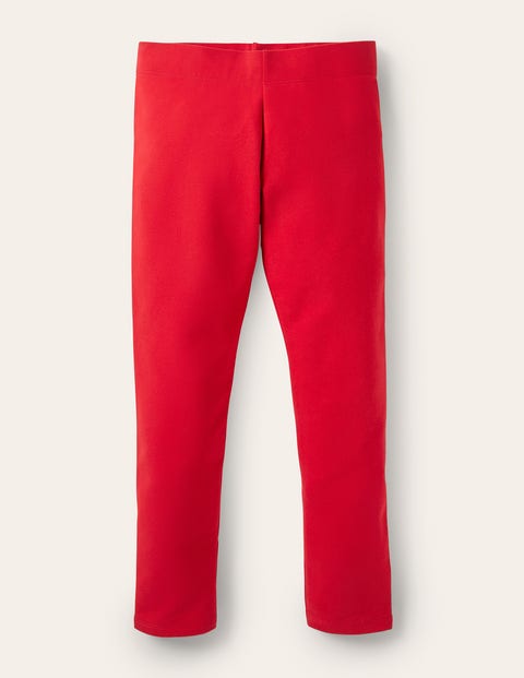 Mini Boden Kids' Plain Cosy Leggings Rockabilly Red Girls Boden