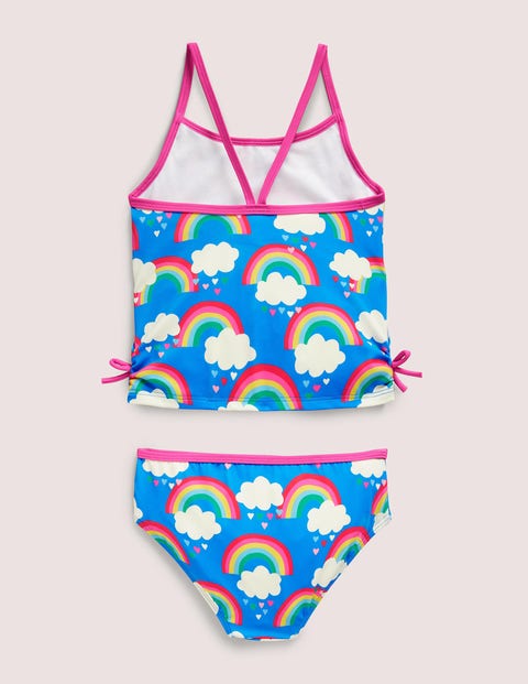 Ruched Tankini Set - Moroccan Blue Rainbows | Boden US