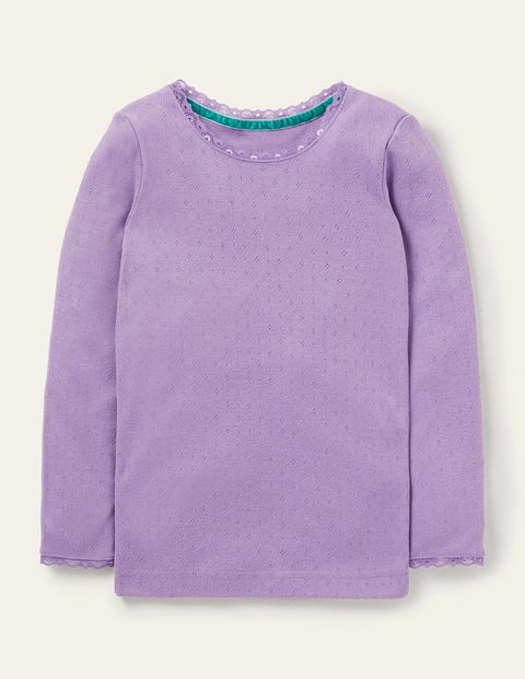 T-shirt ultra-doux en pointelle Fille Boden, LAV