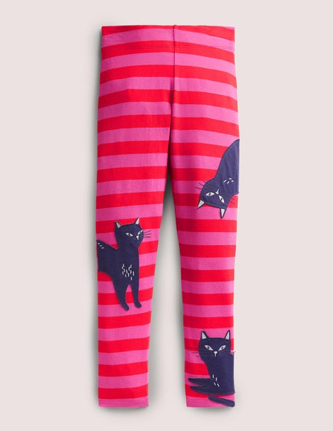 Pink Stripe Cat Print Halloween Leggings Fille Boden, DPK