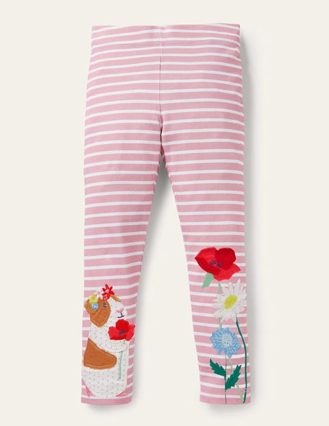 Pink Stripe Guinea Pig Print Leggings Fille Boden, NUD