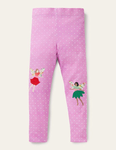 Purple Polka Dot Fairy Print Leggings Fille Boden, PRP