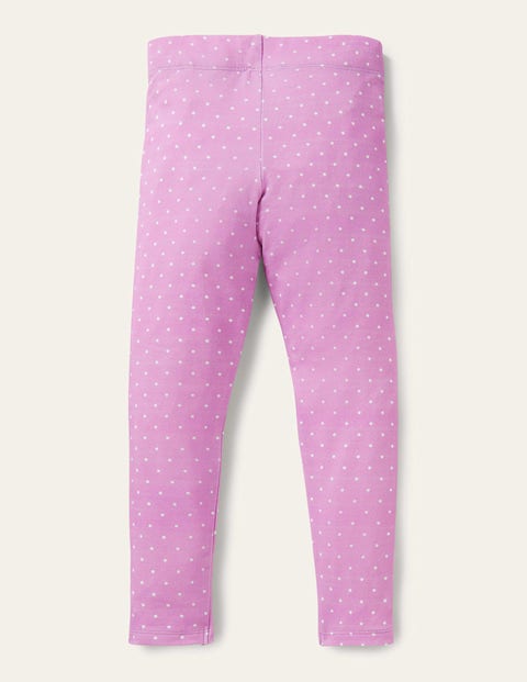 Purple Polka Dot Fairy Print Leggings - Purple Fairies