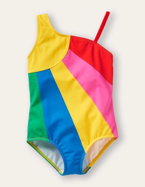 One Shoulder Swimsuit Multicouloured Girls Boden