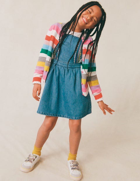 Woven Pinafore Dress - Rainbow Stitch Denim