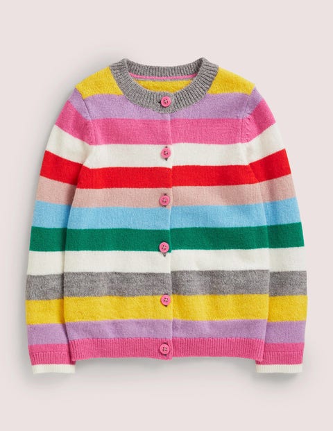 Cardigan rayé arc-en-ciel Fille Boden, Multi