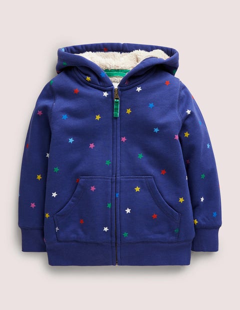 Shaggy Lined Hoodie Blue Girls Boden