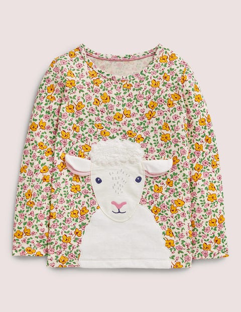 Sheep Applique T shirt Vanilla Pod Vintage Floral Boden AU