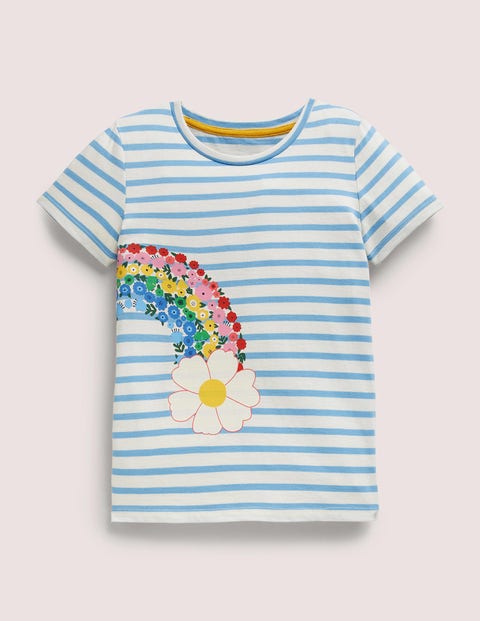 Graphic Printed T-shirt Blue Girls Boden