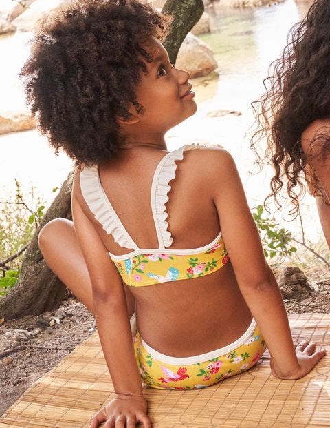 Frilly Strap Bikini Set - Sweetcorn Tropical Garden | Boden US