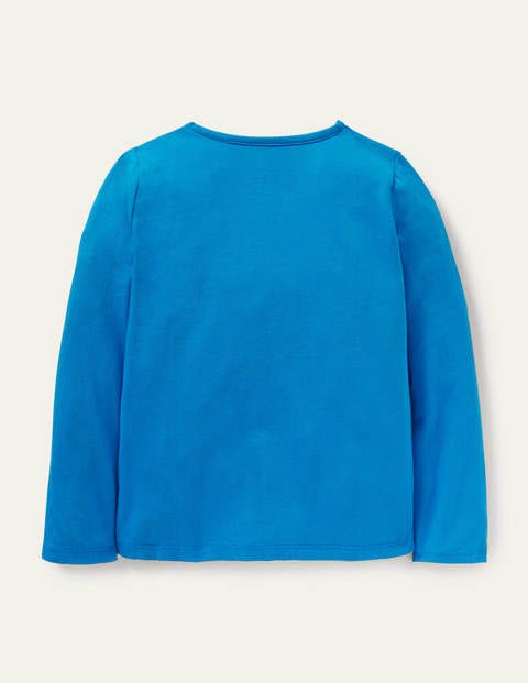 Zip Detail T-shirt - Bright Marina Blue Frogs