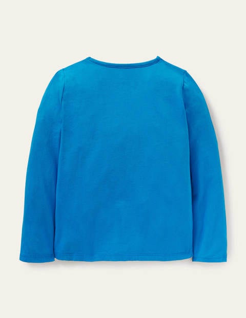 Zip Detail T-shirt - Bright Marina Blue Frogs | Boden US