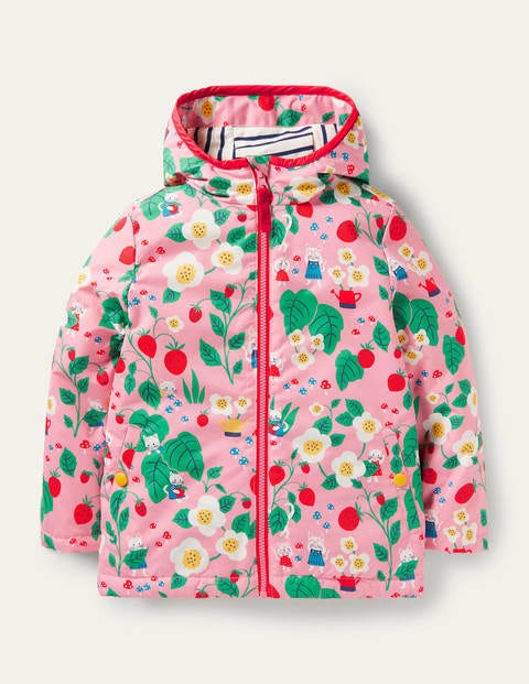 Manteau imperméable doublé de jersey Fille Boden, PNK