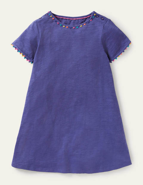 Robe Charlie en jersey à pompons Fille Boden, DBL