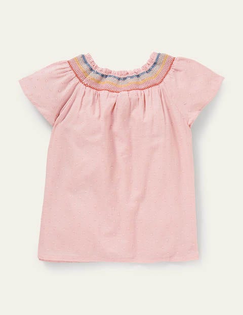 Smock Yoke Woven Top - Provence Dusty Pink | Boden US