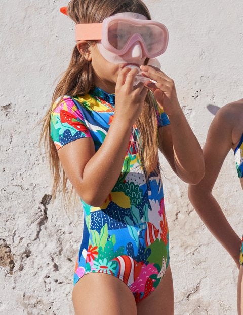 Short-sleeved Swimsuit - Multi Rainbow Reef | Boden US