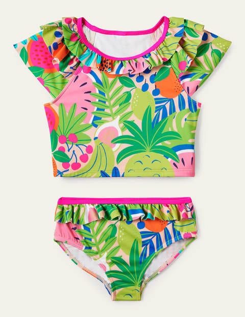 Frilly Tankini Set - Multi Tropical Fruit