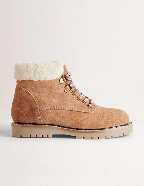 Cosy Lace Up Boots Brown Boys Boden