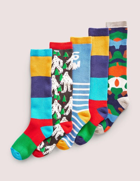 5 paires de chaussettes de ski Garçon Boden, Multi