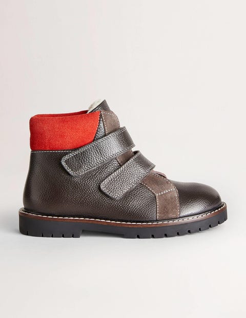 Cosy Leather Boots Grey Boys Boden