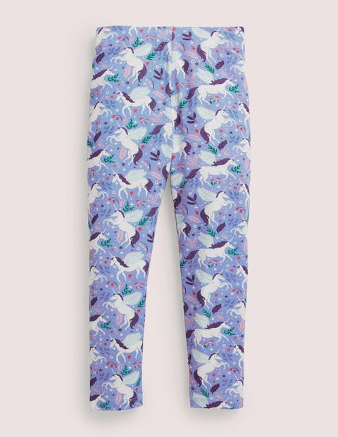 Fun Cosy Leggings - Dusty Blue Magical Unicorns