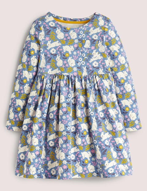 DE 98 Baumwolle blau #51df811 Mini Boden Mini Boden Kleid Mädchen Dress Damenkleid Gr 