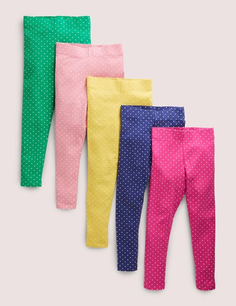 5-Pack Multi-Coloured Polka Dot Leggings Multicouloured Girls Boden