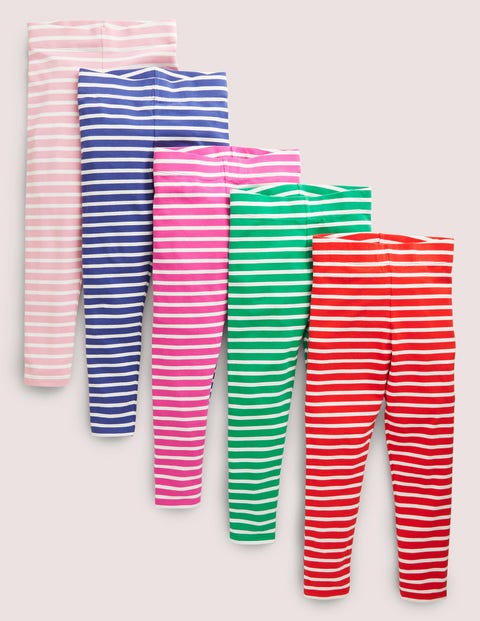 5-Pack Multi-Coloured Stripe Leggings Multi Girls Boden