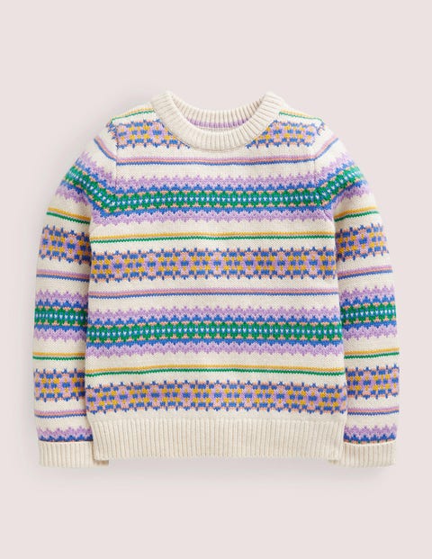 Blue Floral Fair Isle Cardigan - Blue 