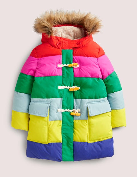 Mini Boden Girls Longline Padded Puffer Jacket Coat Toggle Sweet