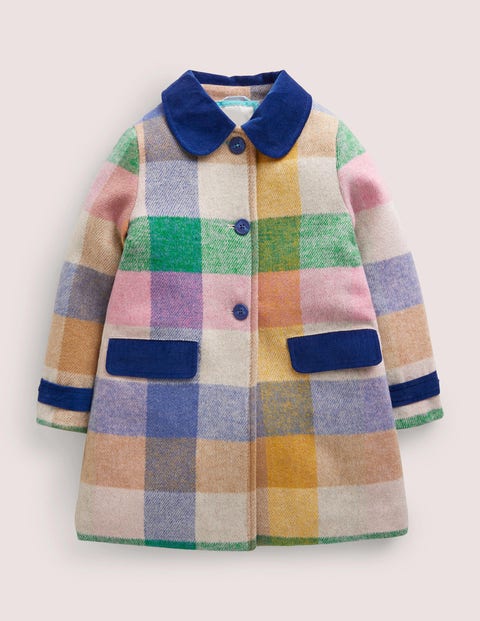 Manteau en laine à carreaux Fille Boden, Multi