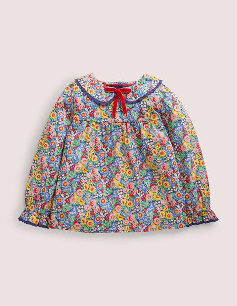 Haut Manches Longues Mini Boden Fille - Gris Avec Motif Union Jack Rose, Taille 3-4 Ans, Occasion Très Bon état
