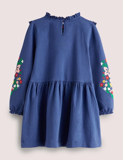 Embroidered Sweat Dress - Starboard 