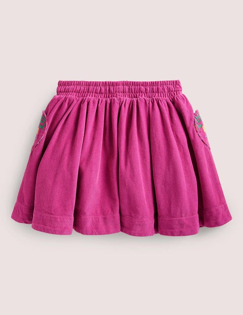 Embroidered Woven Twirly Skirt - Shocking Pink Embroidery | Boden US