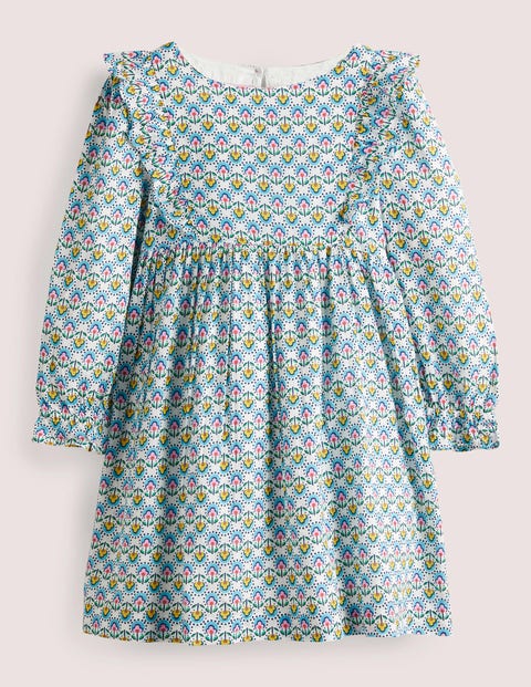 Artikel klicken und genauer betrachten! - Dieses Rüschenkleid hat ein buntes auffälliges Muster. Das Richtige für den Alltag? Warum nicht! | im Online Shop kaufen