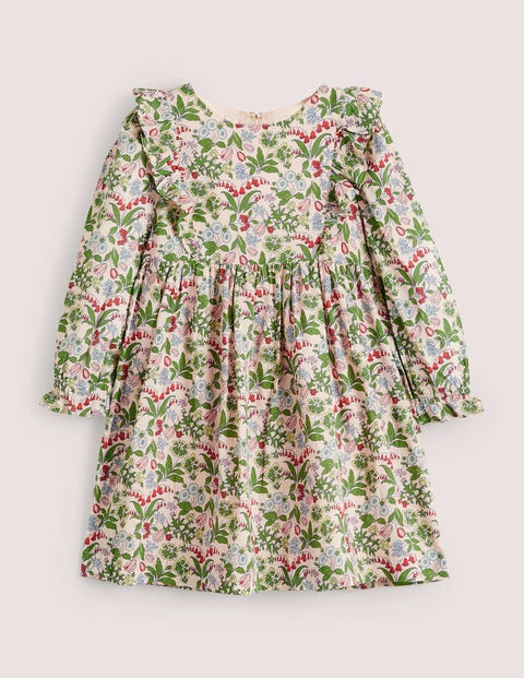 Pink Wildflower Frill Tiered Dress Fille Boden, MUL