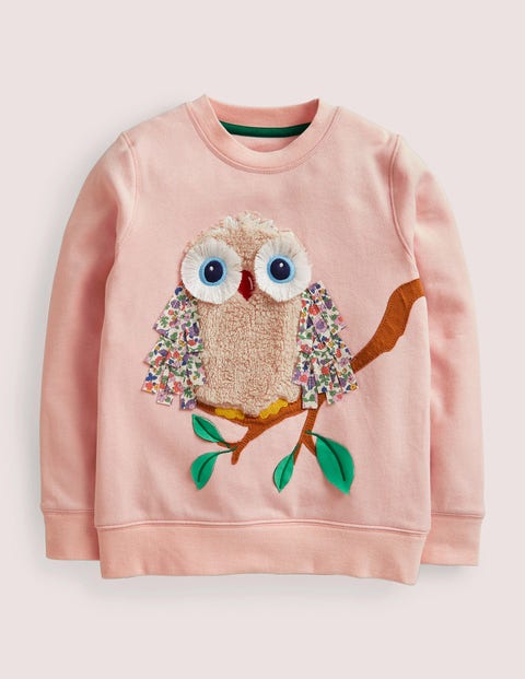Sweatshirt - Cameo Pink Owl | Boden 