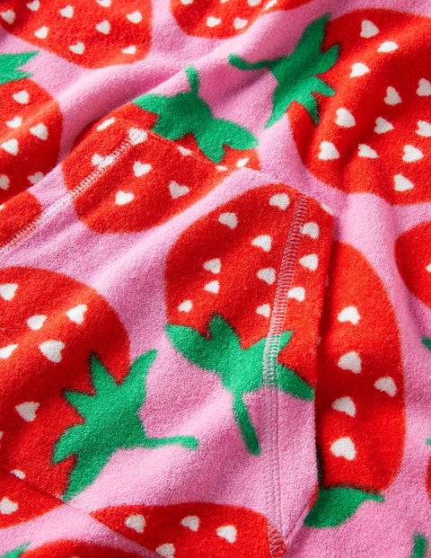 Pattern Towelling Beach Dress - Tickled Pink Strawberries | Boden US