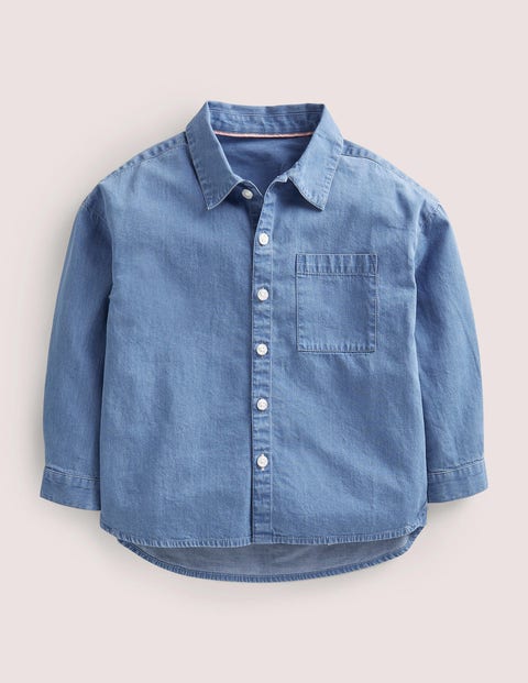 Relaxed Denim Shirt Denim Girls Boden