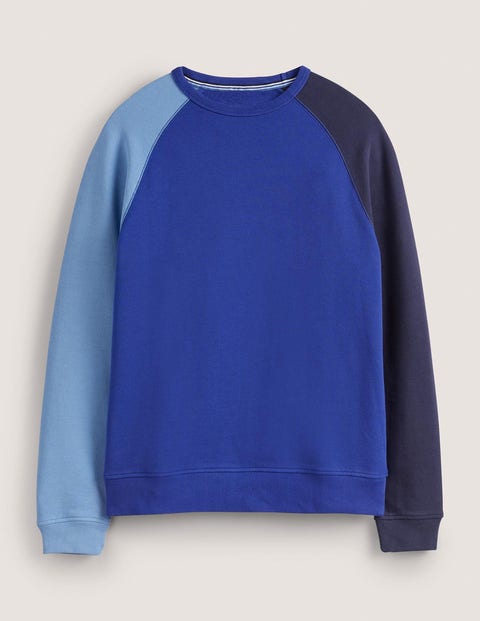 Raglan Sweatshirt - Blue Colourblock | Boden US